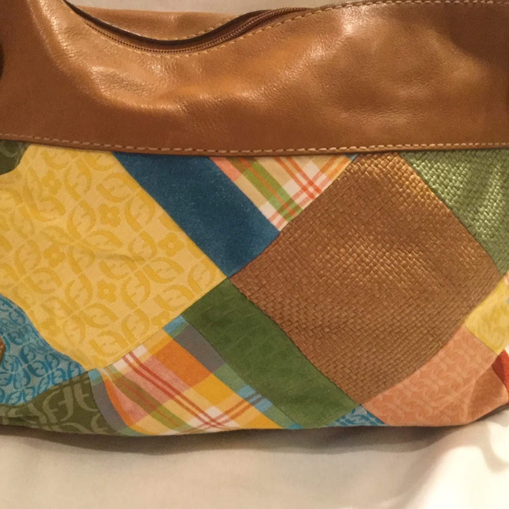 Fossil Multi Colored Patchwork Leather Medium Han… - image 3